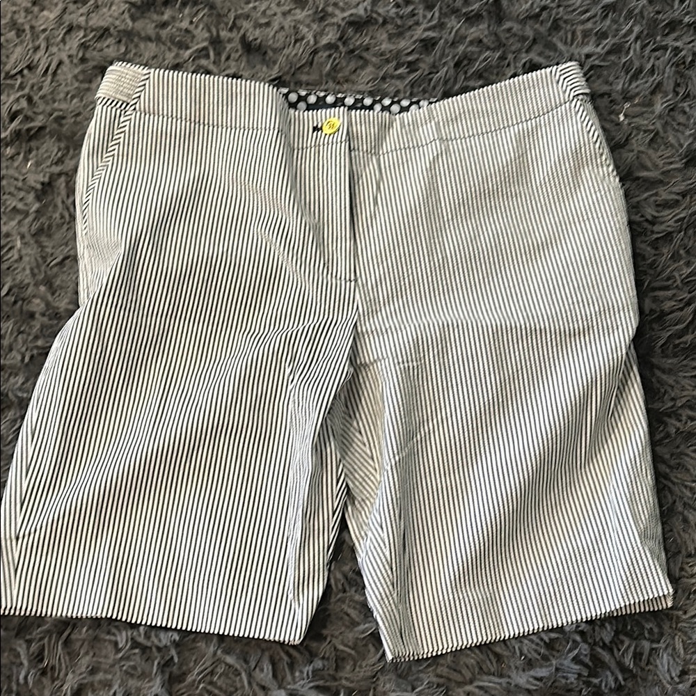 6/$25 Blue and white striped shorts